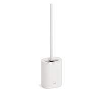 Brosse WC Set de brosse WC - Silicone - 46 x 11,5 x 7,7 cm - Blanc - Montage mural ou sur pied