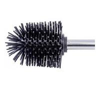 WENKO Brosse WC silicone de rechange, Brosse WC noire avec manche en acier inox, Ø 7,5x35 cm, Noir - Brillant