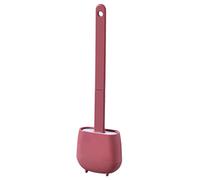 Brosse WC Silicone Plate, Brosse Toilette et Supports, Anti-Goutte, Antibactérienne, Balayette WC Ventilée, Séchage Rapide sans Odeur, Balai WC Montage Mural/au Sol, Salle de Bain et WC
