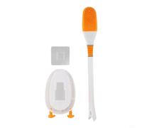 Brosse WC Soft Touch Canard avec poils en silicone intégrés pour contact sanitaire et support avec base réglable pour niveaux S (blanc)