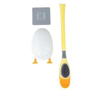 Brosse WC Soft Touch Duck avec poils en silicone intégrés pour contact sanitaire et support avec base réglable pour niveaux S (jaune)