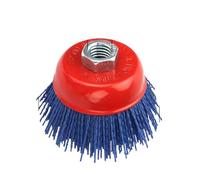 Brosses Abrasives Pour Perceuse Brosse coupelle de 75 mm à filaments abrasifs en nylon for meuleuse d'angle, brosse polir le bois et métal(Grit 240 M14)