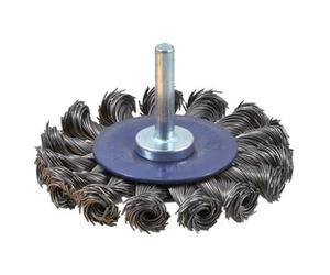 Brosses circulaires en fil torsadé avec tige de 6 mm pour l'ébauche, le nettoyage et l'élimination de la rouille sur les surfaces métalliques.