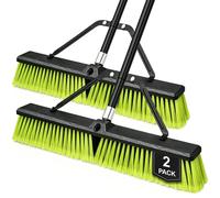 Brosses de nettoyage pour trottoirs, 60 cm avec manche, lot de 2, poils durs
