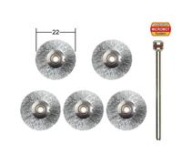 Proxxon Proxxon Brosses à roue, acier inoxydable, Ø 22 mm, 5 pièces + 1 support Quantité:1
