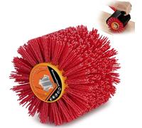 Brosses en nylon grain 120 | 120 x 100 mm | Brosse de polissage pour le travail du bois | Brosse pour machine à satiner | Brosse à poils | Roue de tréfilage | Brosse Grit pour brosse à bois (rouge)