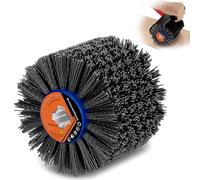 Brosses en nylon grain #240 | 120 x 100 mm | Brosse de polissage pour le travail du bois | Brosse pour machine à satiner | Brosse à poils | Roue de tréfilage | Brosse Grit pour brosse à bois (noir)