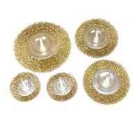 BROSSES METALLIQUES CIRCULAIRES POUR PERCEUSE FILS ONDULES - 5 PCS