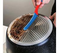 Brosses métalliques pour nettoyage de la rouille du métal, brosse à récurer la peinture avec poignée recouverte de caoutchouc (bleu + rouge)
