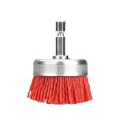 Brosses métalliques pour perceuse, Brosse à tasse abrasive en nylon rouge, tailles multiples, tige 1/4 for perceuse(50mm Cup type)