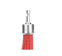 Brosses métalliques pour perceuse, Brosse à tasse abrasive en nylon rouge, tailles multiples, tige 1/4 for perceuse(20mm Pen type)