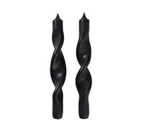Broste Copenhagen Bougies torsadées Twist twisted candles 23 cm Lot de 2 Simply black