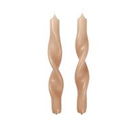 Broste Copenhagen Bougies torsadées Twist twisted candles 23 cm Lot de 2 Walnut