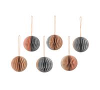 Broste Copenhagen Boule de Noël Ball honeycomb Ø5 cm 6 Pièces Multi/beige