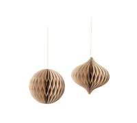 Broste Copenhagen Christmas Mix 70090502 Natural Brown Lot de 2 suspensions en Papier