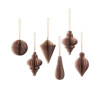 Broste Copenhagen Décoration de Noël Christmas mix Lot de 6 Indian tan