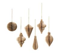 Broste Copenhagen Décoration de Noël Christmas mix Lot de 6 Natural brown