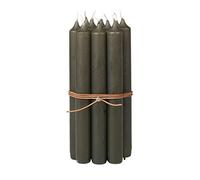 Broste Copenhagen Lot de 10 bougies gris-vert