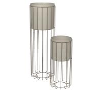 Broste Copenhagen Pot avec support Fenja 2 pièces Simply taupe