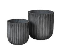Broste Copenhagen Pot Fiber Lot de 2 Charcoal