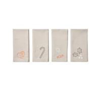 Broste Copenhagen Serviette en tissu Fryd 45x45 cm 4 pièces Light warm grey-beige