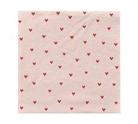 Broste Copenhagen Serviettes Amor 33x33 cm 20 pièces Soft pink-red