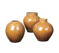 Broste Copenhagen Vase en céramique Ingrid 14.5 cm Lot de 3 Apple cinnamon