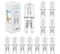 BROTOU Ampoule Halogene G9(12 Pièces) 40W 230V Blanc Chaud 2800K Sans Scintillement Dimmable, Lampe salon halogène,Ampoule four g9 40w 300 degré pour Hotte de Cuisine,Four,Plafonnier,Bain,Spots