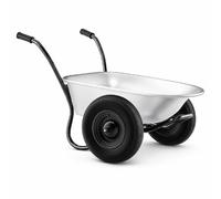 Brouette 2 Roues Ultra Stable - Cuve en Acier galvanisé 100 L - Charge Max. 150 kg - Châssis Tubulaire renforcé - Jardinage & Travaux extérieurs