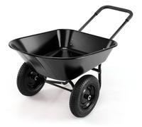 Brouette à deux roues COSTWAY 78 L, 100 kg, avec fonction de basculement et pneus en caoutchouc plein, brouette de jardin, brouette de chantier, brouette de transport, en métal, 64 x 138 x 65 cm