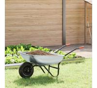vidaXL Brouette 137 x 60 x 65,5 cm acier argent et noir