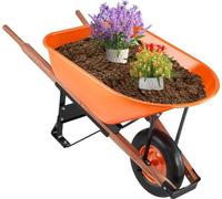 Brouette Chariot de transport - Brouette de chantier 150 kg - Brouette à pousser 139x65x70 cm - Brouette de chantier robuste pour le jardin et le chantier