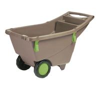 Brouette de jardin taupe 140L avec roulettes EDA