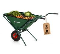 Brouette de Jardin 50L Pliable en Tissu Oxford avec Roues Springos | Cadre en acier, toile Oxford résistante et 3 poches pratiques pour le jardinage et le transport