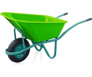 Brouette de jardin à roue gonflée 37cm Polyvalente avec cuve PVC 100Litres VITO