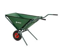 Brouette de jardin pliable 50 l avec pneus pneumatiques - Chariot de transport en tissu Oxford - Cadre en acier - Compartiments à outils - Brouette pliable pour le jardinage - Vert SPRINGOS