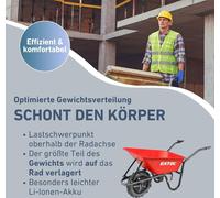 Brouette électrique avec batterie, benne 80L EXTOL PREMIUM