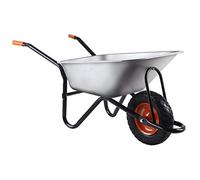 Brouette FUXTEC FX-WB6404G • Charge 120kg • Cuve Acier 90L • Roue Gonflable | Chariot Jardin Robuste • Châssis Métal Galvanisé • Poignées Sécurité Ergonomiques • Haute Stabilité • Utilisation Simple