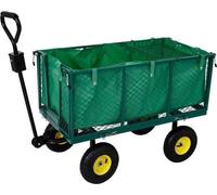 Brouette pliable avec pneus à air - Brouette lourde avec barre de poussée, capacité de charge 550 kg - Brouette de jardin, bâche lavable + support de stockage