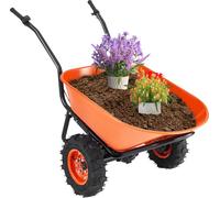 Brouette VEVOR, chariot de jardin polyvalent à moteur 500 W, diable basculant, capacité 260 kg avec poignée métallique et roues à rails, chariot de transport à deux roues et chariot