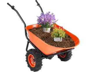 Brouette VEVOR, chariot de jardin polyvalent à moteur 500 W, diable basculant, capacité 260 kg avec poignée métallique et roues à rails, chariot de transport à deux roues et chariot