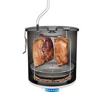 Browin 330115 Large 18 L Indoor Smoker Pot for a Gas Cooktop, up to 5 kg of Meat, Made of Stainless Steel, for Sausage, Ham, Fish and Cheese Smoking at Home, Hermetic Pot with Smoke Extraction System