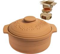 Browin 770612 Cocotte en terre cuite 4 L / Pot en terre cuite avec couvercle / Cocotte / Pot à pain / Braisière