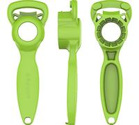 Browin® Ouvre-bocaux Universel 3 en 1 pour boîtes de conserves, couvercles à vis, bocaux de Haute qualité, Couleur Gris, pour Personnes âgées, Plastique, Vert, 9 x 3 x 26 cm