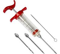 Browin® Seringue à viande en plastique 311104 | Seringue à marinade avec 3 aiguilles | Seringue à rôtir BBQ pour bœuf, poulet, bacon | Seringue à salade 30 ml | Seringue à marinade facile à utiliser