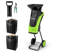 Broyage de jardin électrique WORKPRO avec sécateur, broyeur à lames de 2500 W avec un diamètre de coupe de 44 mm, 4300 tr/min, 2 sacs de collecte de 45 L, broyeur à bois