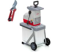 Broyageur de jardin électrique à rouleaux ILH 2800, incluant une cisaille de jardin | Moteur haute performance, silencieux, robuste et nécessitant peu d'entretien, 2800 watts, système d'alimentation a