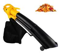 Broyeur À Vide Électrique 3Kw, Aspirateur de Jardin À 6 Vitesses | Aspirateur Broyeur de Jardin avec Sac de 35L & Roue de Guidage, Commutation Rapide & Design Amovible, pour Rue et Jardin