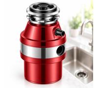 Broyeur de déchets alimentaires silencieux, 45-50 dB faible | Fonctionnement bruyant, protection contre la surchauffe for une stabilité à long terme(Red)