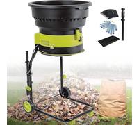 Broyeur de Feuilles Électrique 2500W avec Technologie sans Lame, Ratio de Réduction 17:1, Grande Trémie de 54cm, Roues et Sac de Collecte pour Jardin et Ferme (2500W, 54cm),Power Cord 20m